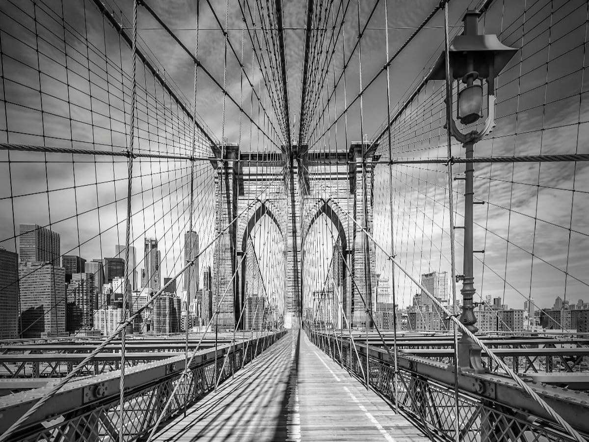 CALVENDO Puzzle New York Ville Pont de Brooklyn Monochrome 1000 Pieces 64 x 48 cm from Melanie Viola