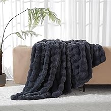 Luofanfei Cuddly Warm Cuddly Blanket 150 x 200 cm Grey Dark Grey Plush Velvet Bubble Blanket Fluffy Fleece Blanket Bed Throw Couch Blanket Bedspread Sofa Blanket for Bedroom Office