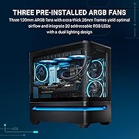 Vista 7 de ASUS Prime AP202 ARGB Black mATX carcasa de PC con vidrio curvo completamente templado, soporta tarjetas gráficas de hasta 420 mm de largo