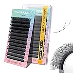 NAGARAKU YY Eyelash Extensions Supplies Y Lash 4D Easy Fan Russian Volume Crisscross YY Eyelashes Handwoven Y Shaped Mesh Wispy Clusters 12 Rows Pre Fanned Eye Lashes Black - 0.07B (8-15mm) Mix
