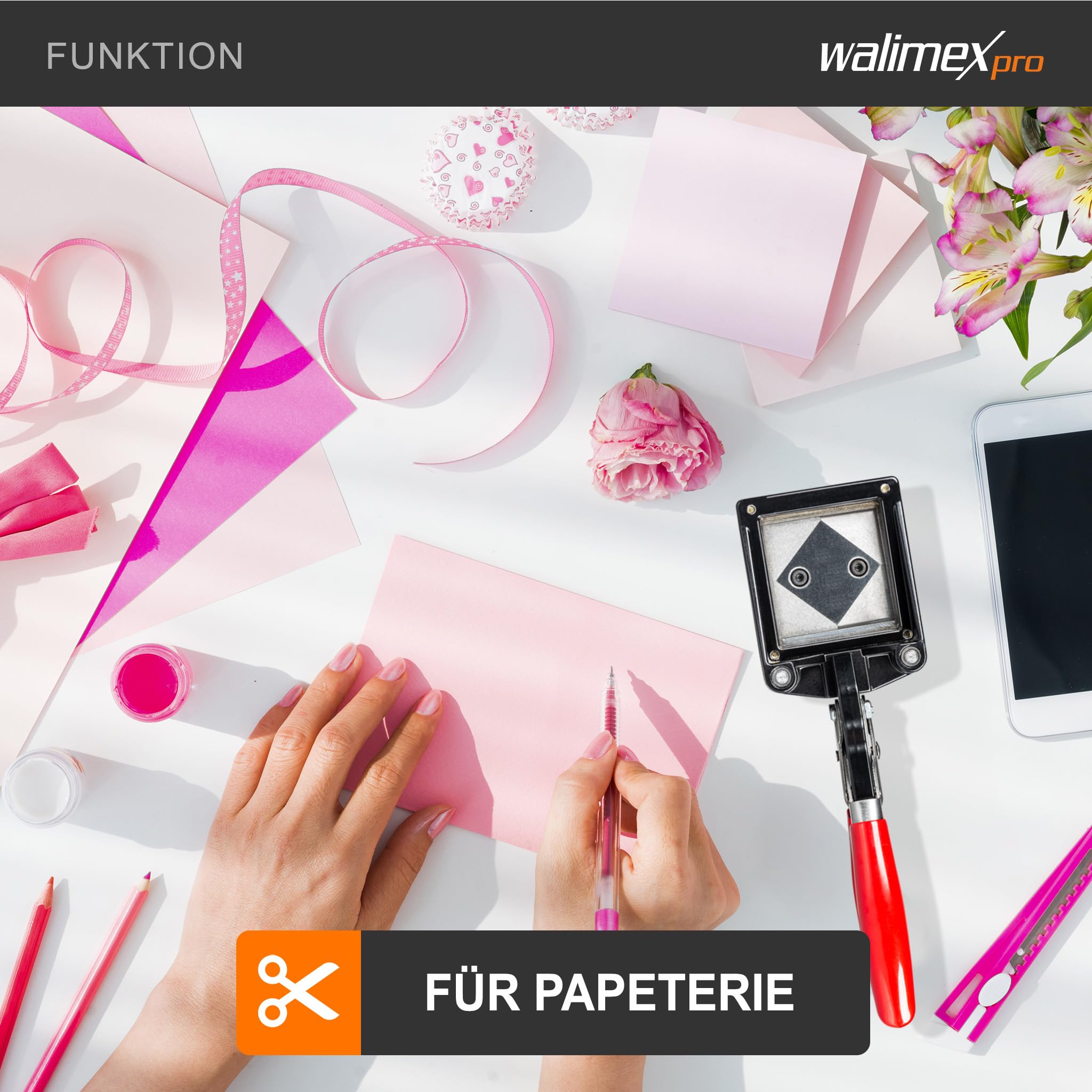 Walimex pro Passbildstanze 35 x 45 mm, Fotostanze mit ergonomischem Griff, Handstanze für professionelle Passbilder, Stanze für saubere Schnittkanten