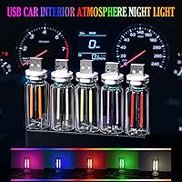 Vista 4 de Lámpara de filamento LED regulable al tacto, 2 unidades, luz nocturna USB, mini botella de vidrio, luces ambientales enchufables, lámpara