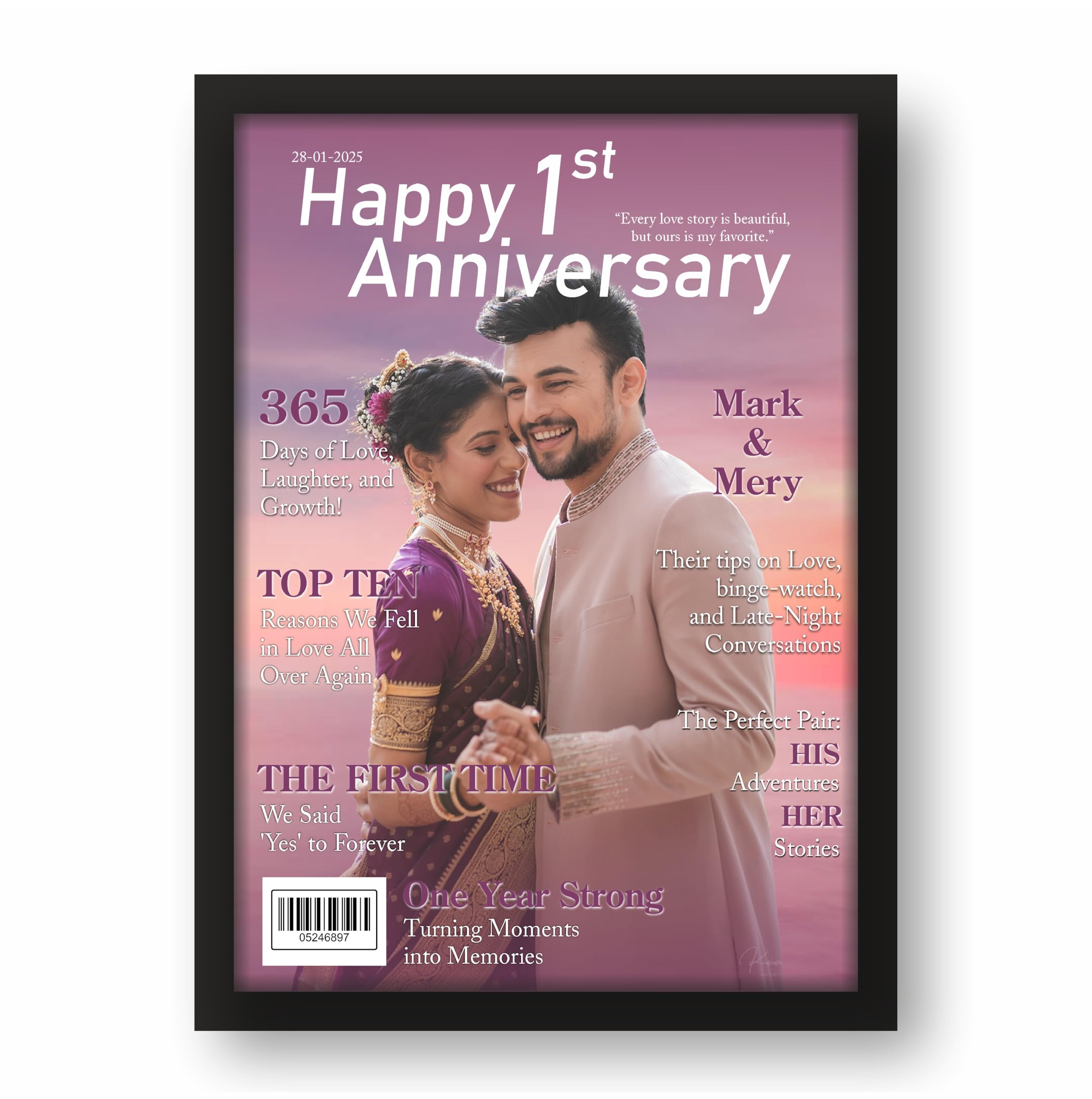 Personalized Anniversary Magazine Frame – view 3