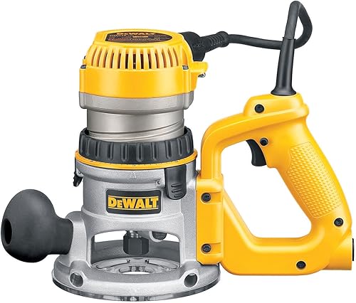 DEWALT Router, velocidad variable, mango en D, arranque suave, 2-14 HP (DW618D)