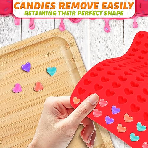 Miniatura 8 de Tapete de silicona para hornear en forma de corazón, moldes de silicona, mini corazones, lindos moldes de silicona para hornear dulces, moldes de