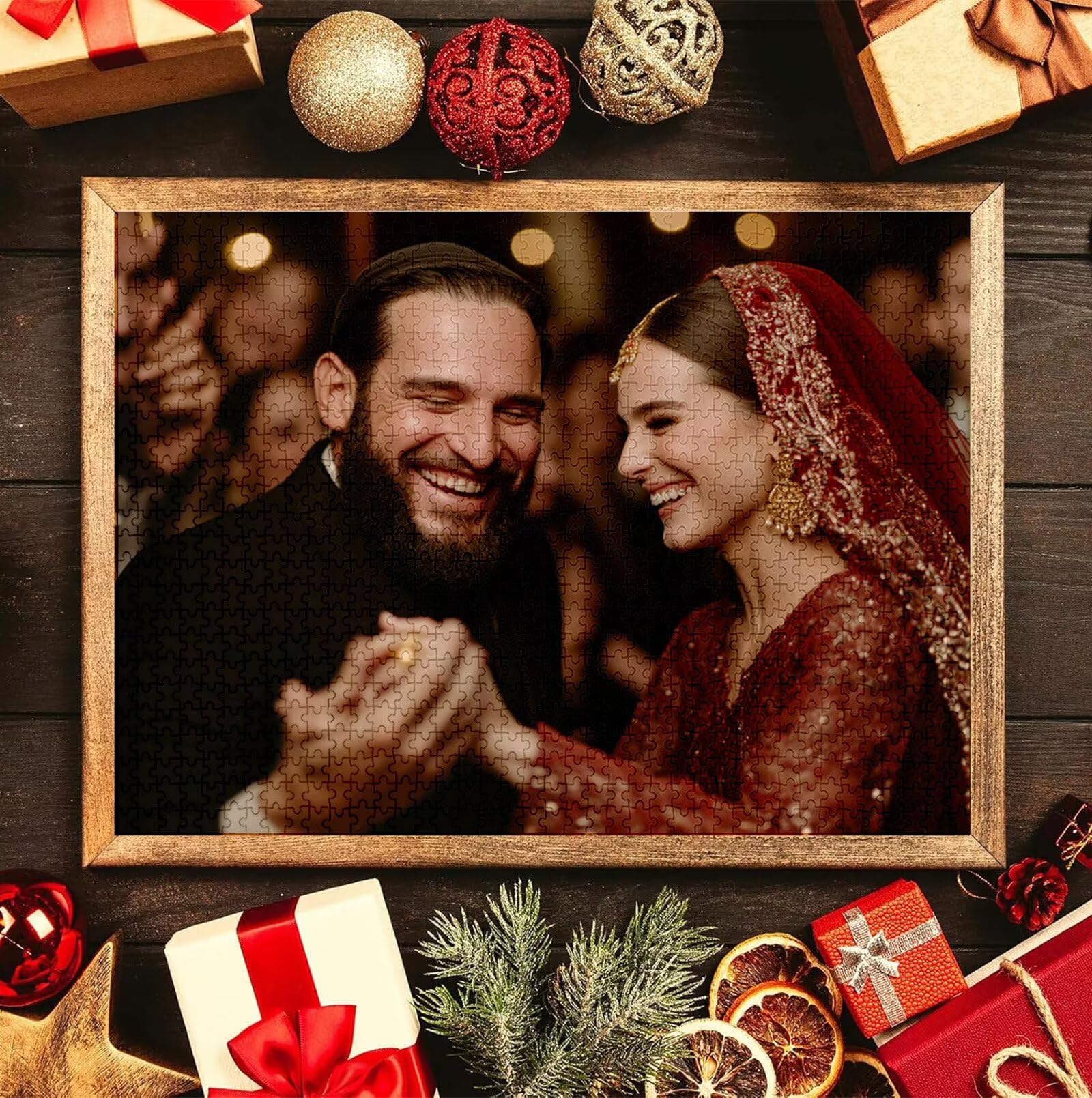 Puzzle Personalizado con Foto, Personalizada Rompecabezas Personalizado Diseña tu Logo Foto o Texto, Personalizado Navidad Halloween San Valentín Parejas Niños Familia Amigos h-3389