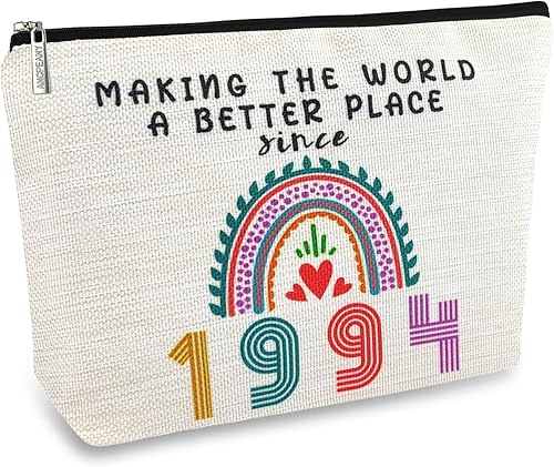 Bolsas de viaje para cosméticos de 30 cumpleaños para mujer, de doble cara, impermeables, de lino, pequeñas bolsas de maquillaje para mamá, esposa,