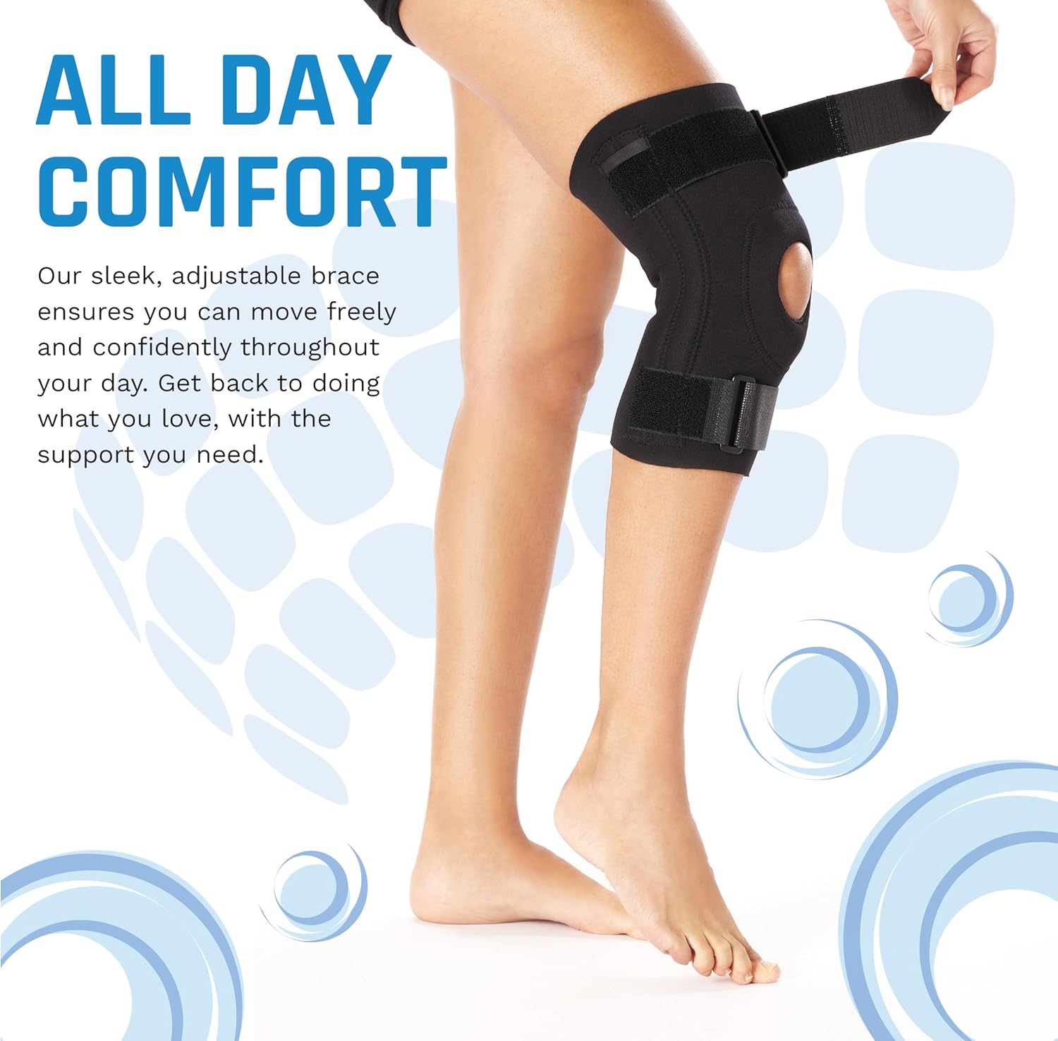 Ovation Medical Patellar Stabilizing Knee Brace - Adjustable, Lightweight Knee Support Brace with Patellar Tendon Support - Pull-on Neoprene Knee Sleeve (Large)