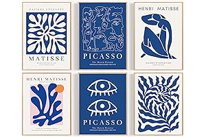 Blue and Beige Matisse Art Decor, Ready-to-Frame