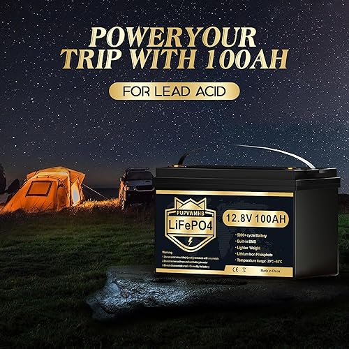 Miniatura 7 de Batería LiFePO4 de 12 V 100 Ah BCI Group 31, batería de litio Bluetooth de 12 V 100 Ah integrada en BMS inteligente de 100 A, más de 4000 ciclos,