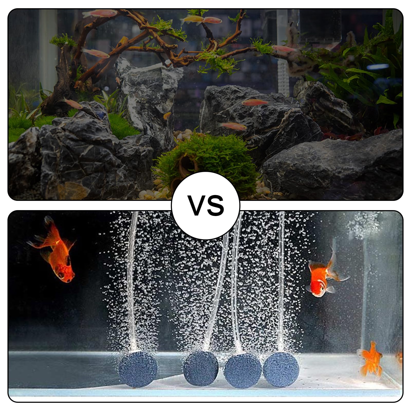 Aquarium-Luftstein-Wandset – 2 Stück, 17,8 Cm, Für Sauerstoff & Deco