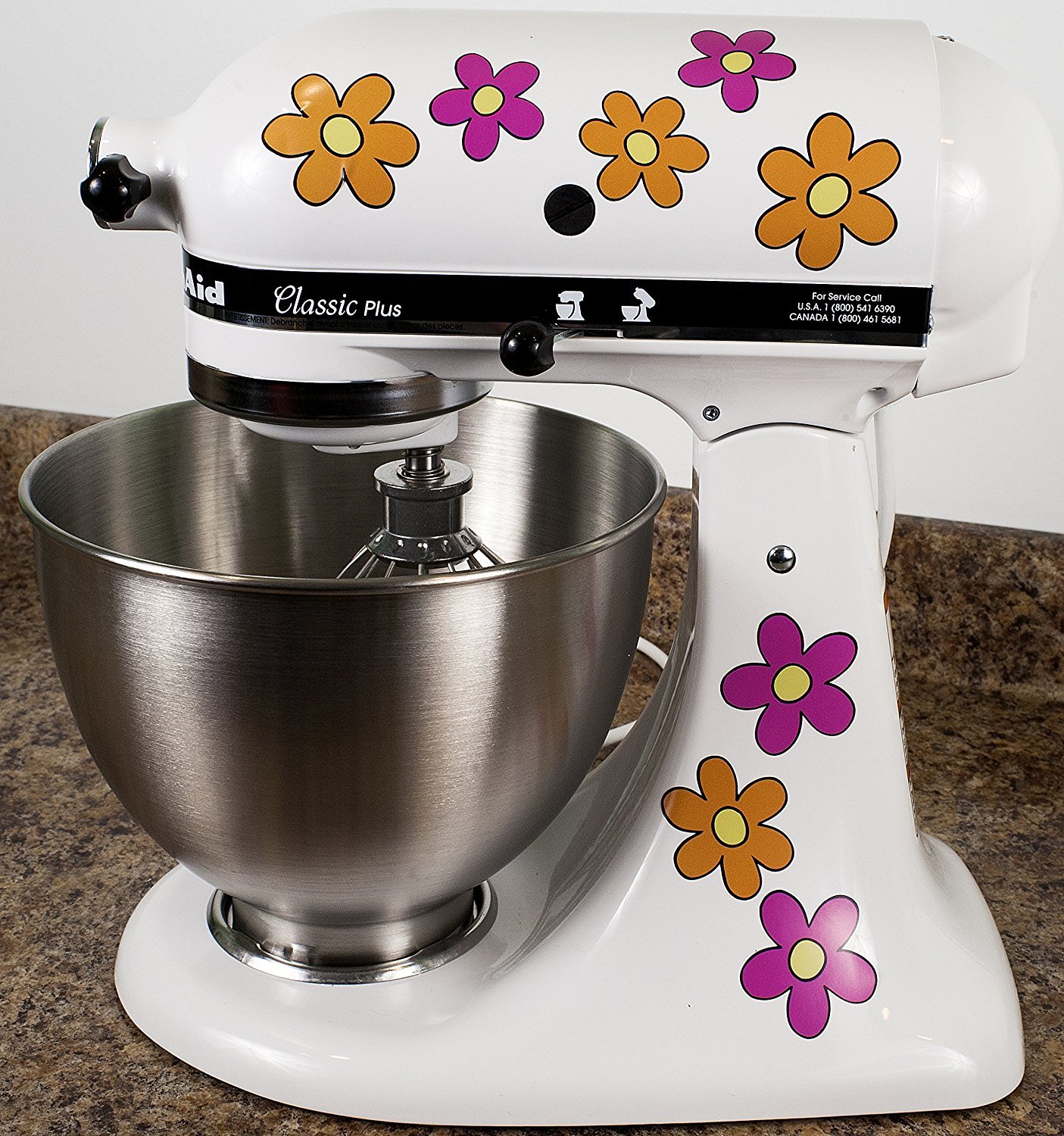 Milk Mug Designs Hippie Flowers Daisy Decals for Kitchen Mixers Stickers