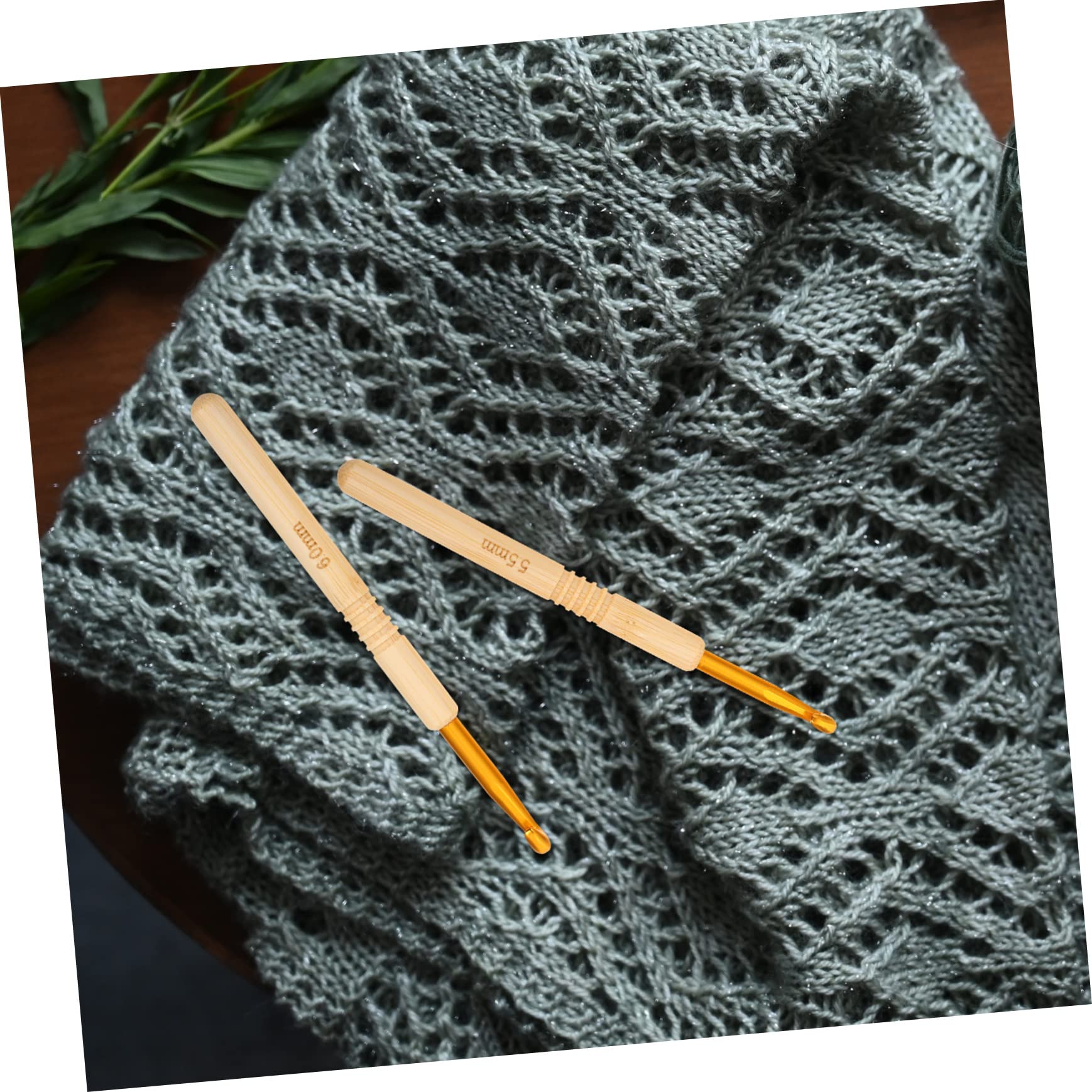 SHINEOFI 4 Juegos Tejer Enhebrador Cuentas Marcadores De Crochet Gancho Ergonómico Juego De Croquet Rosario Accesorios Agarre Metálico Anillos Manos Empuñaduras De Ganchillo Bambú 9 Uds * 4