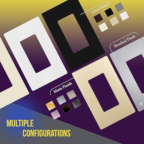 Miniatura 7 de ENERLITES SI8832-W-10PCS-Placa de pared decorativa sin tornillos pcubrir tomacorriente de 2 segm., segura pniños, 4.68pulg A x4.73 pulg L,