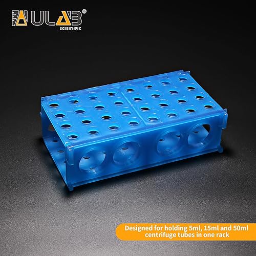 Miniatura 11 de ULAB Scientific - Estante de tubo de ensayo desmontable para tubos de diámetro ≤17mm, 50 agujeros, material de picos, paquete de 2, UTR1006