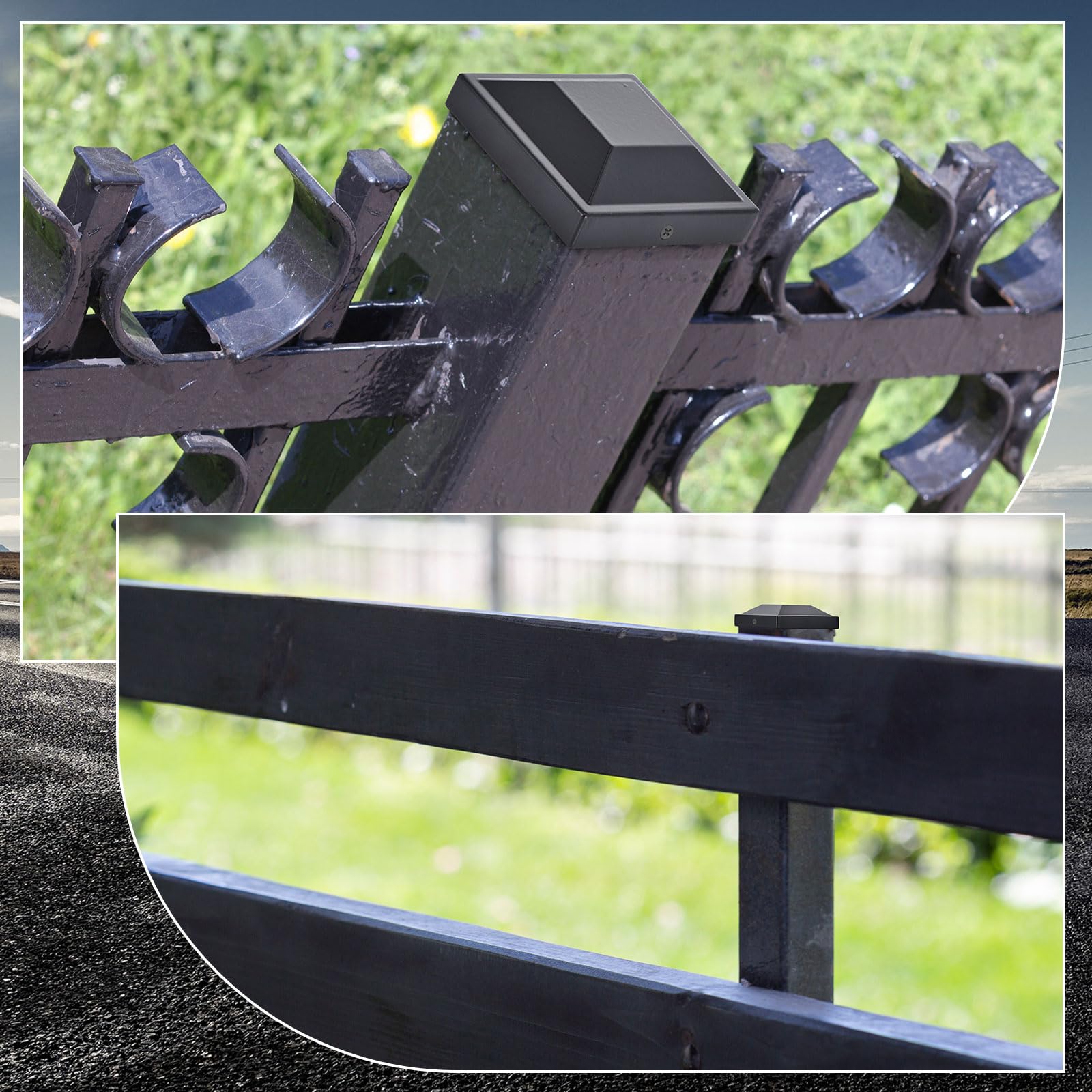 Aluminum Post Caps 4x4 Dunzy 12-Pack 3x3 Inch Black Aluminum Fence Post ...