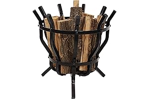 Sunnydaze Modern Fluted Copper Firewood Holder