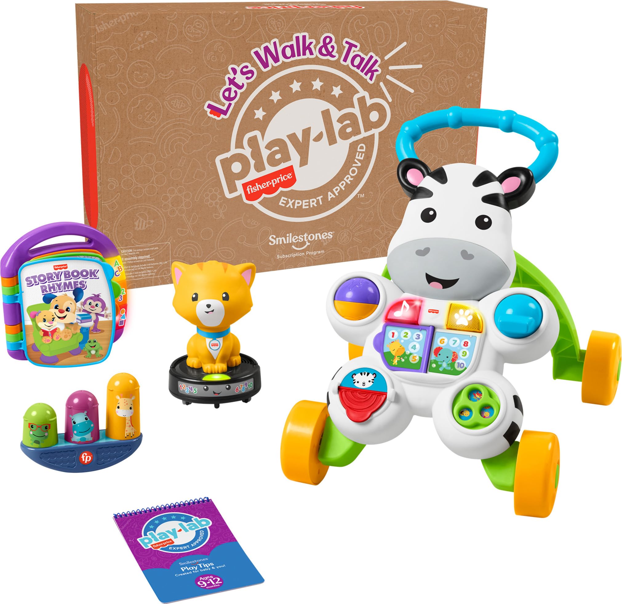 Fisher-Price Baby &amp; Toddler Play Kit Let’s Walk &amp; Talk Gift Set, Developmental Toys &amp; Activity Guide for Infants Ages 9+ Months