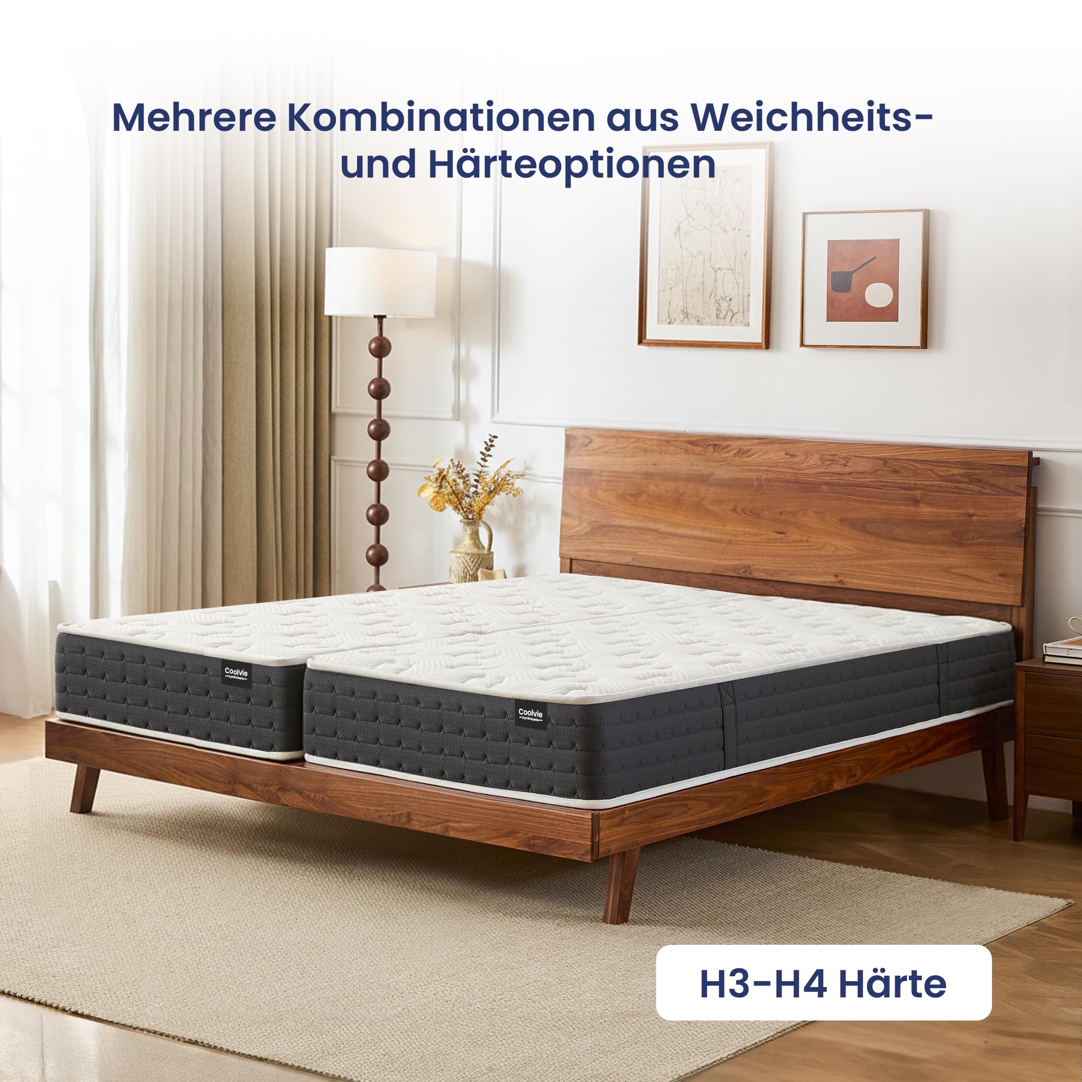 Coolvie Matratze 120x190 HäRtegrad 3-4 - 20cm Hoch | Oeko-Tex-Zertifizierung 7 Zonen Federkernmatratze - Ideal für Jugendliche, Kleine Einzimmerwohnung, Tatami-Zimmer