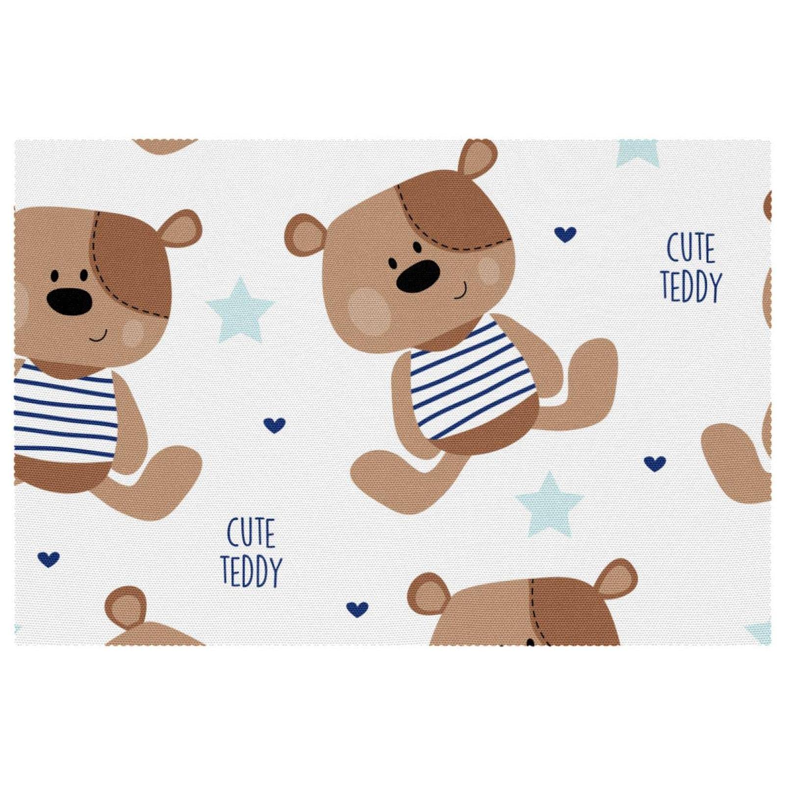 Set de table ours en peluche x6 antidérapant et résistant à la chaleur 30x45 cm
