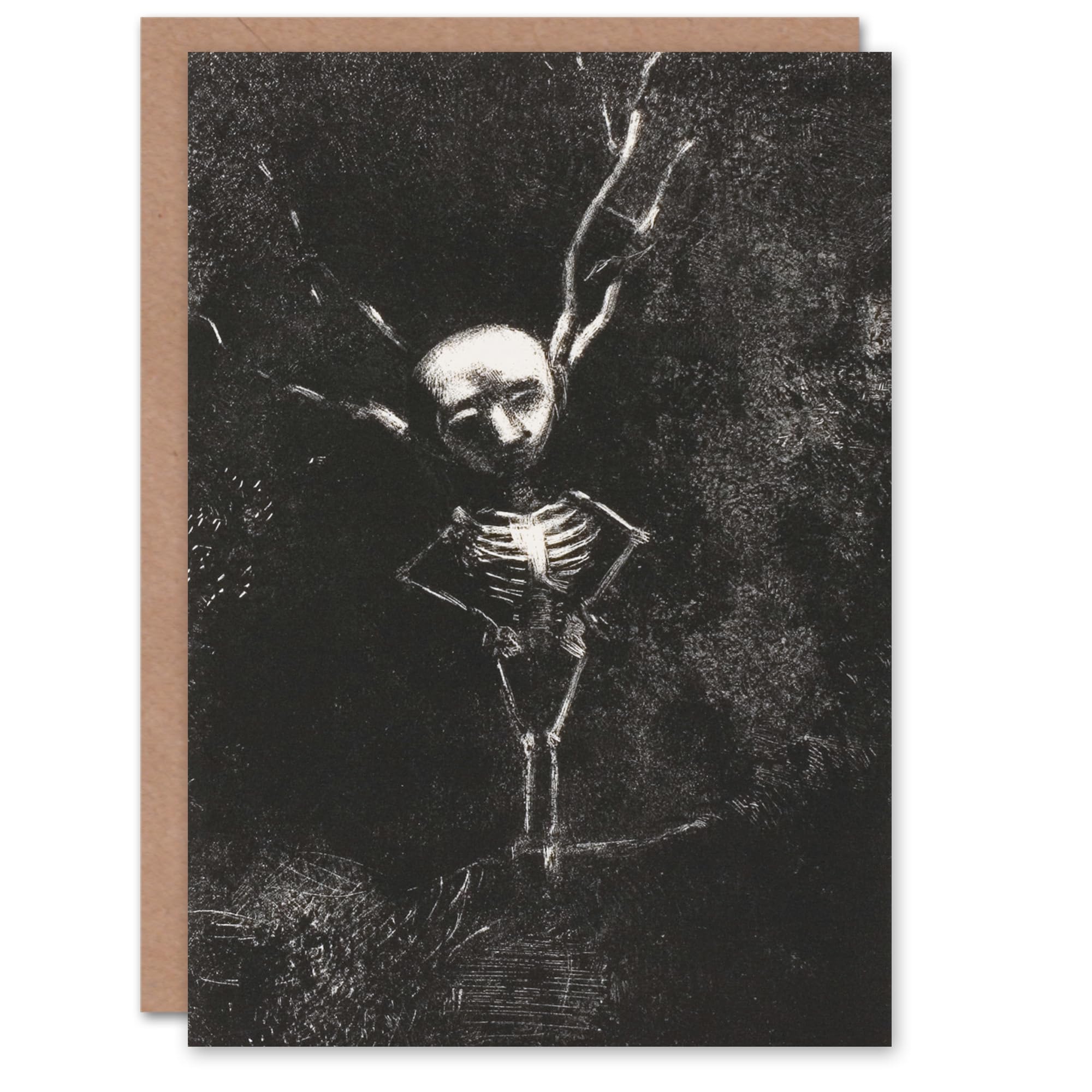 Artery8 Odilon Redon Art Card Pale Figure in Maze of Branches