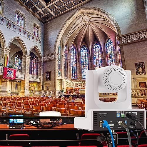 Miniatura 8 de NDI PTZ Camera, PTZ Camera with 20X Optical Zoom Support HDMI 3G-SDI USB3.0 IP Live Streaming PTZ Camera, PoE Supports, HDMI PTZ Camera for Church