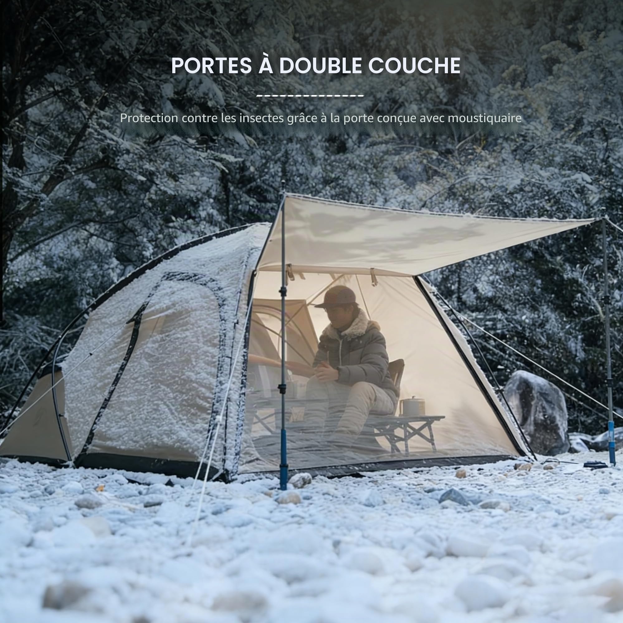 Naturehike Tente Tunnel étanche Familiale Tente de Camping Environ 7,5㎡ et 15㎡ pour 2 & 4 Personnes, UPF50+, PU3000mm, Adapté au Camping, à la Randonnée, Aux Voyages en Voiture