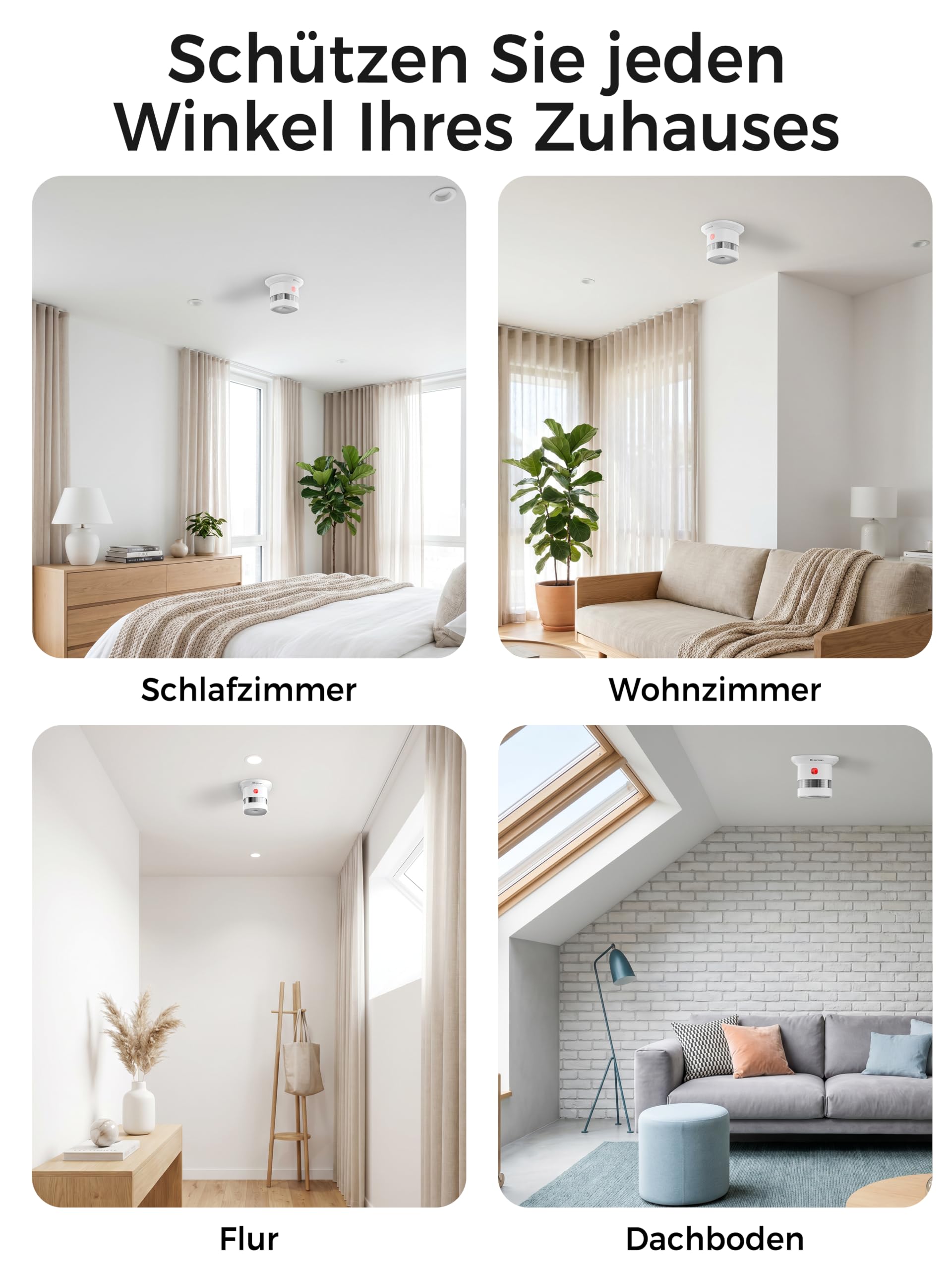 Heiman Smart Zigbee Rauchmelder HS1SA-E Plus, 3 Stück | Smart für Home Assistant ZHA & Z2M, Zigbee 3.0 Hub erforderlich, 5 Jahre austauschbare Batterie, Mit Magnethalterung