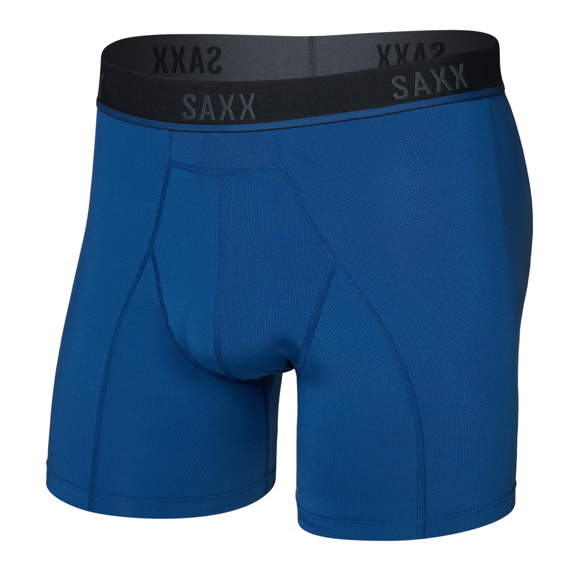 SAXX Underwear Co. Men's Kinetic Light-Compression Mesh Boxer Brief with Pouch, Navy Dawn, M