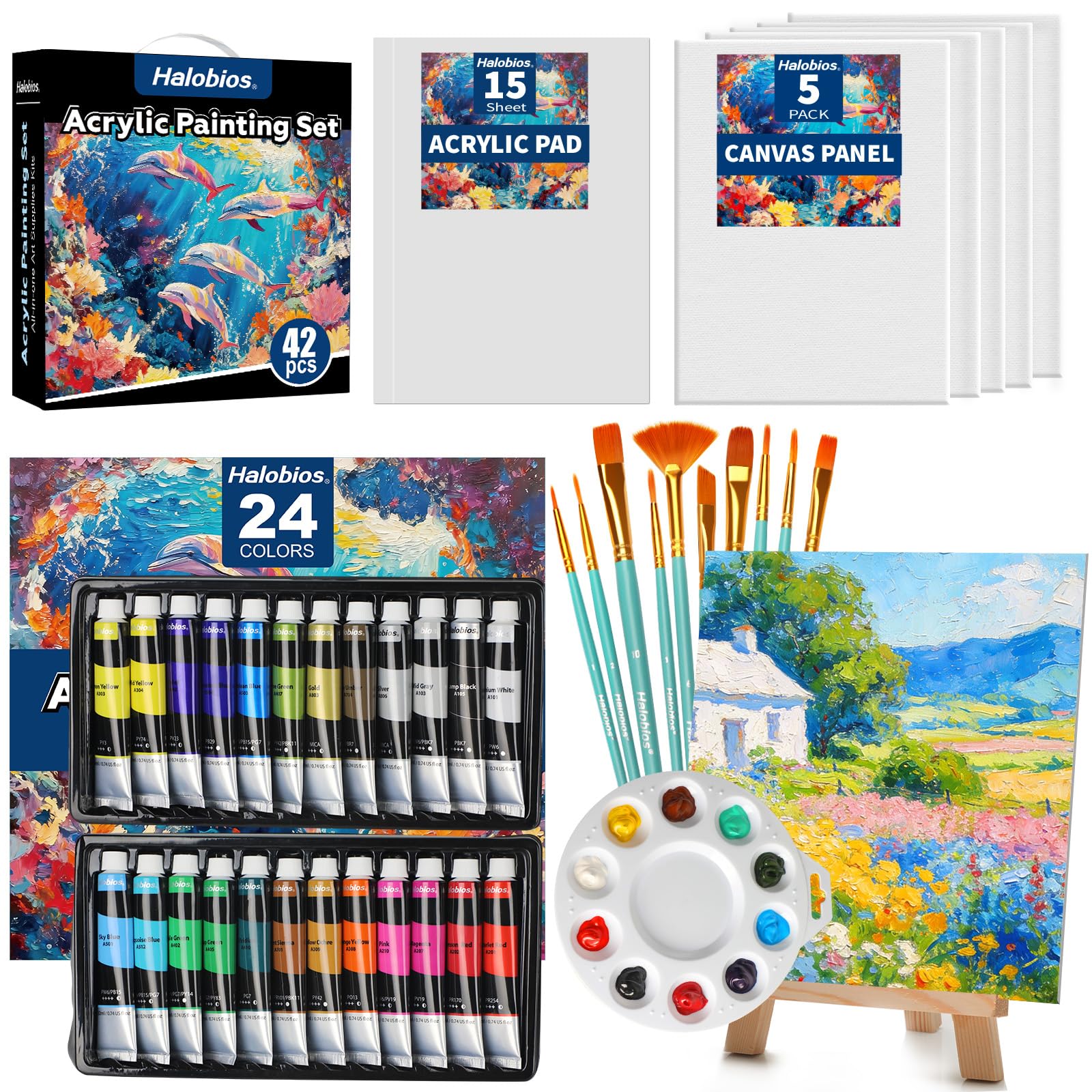 Kit de peinture acrylique Halobios pour débuter facilement sans rien oublier