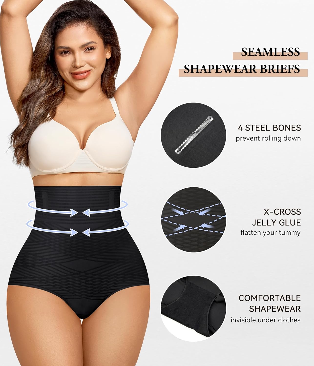 Tummy Control Shapewear Panties for Women High Waisted Body Shaper Shapewear Underwear Panty Girdle - Image 3