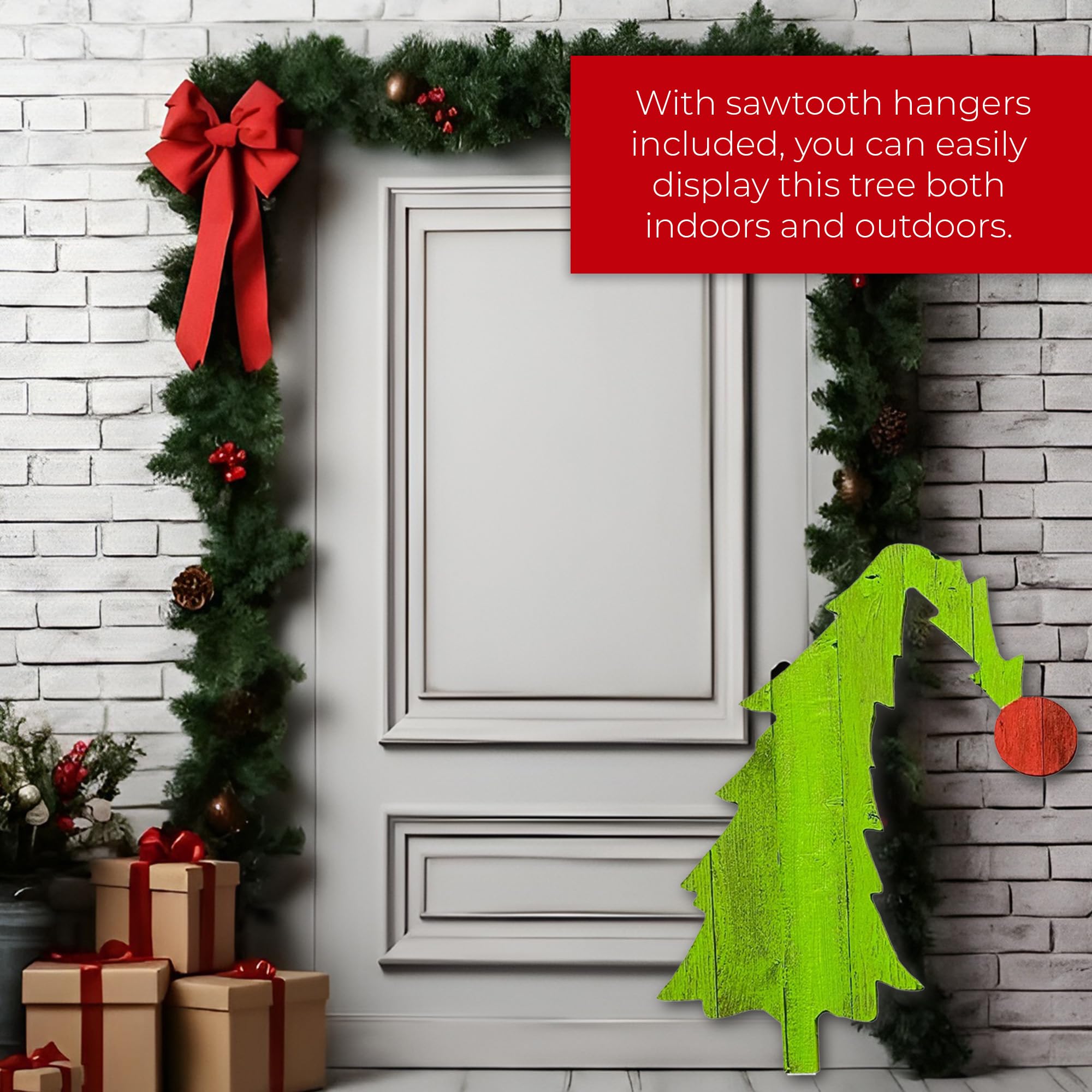 グリンチ クリスマスデコレーション 3フィート Amazon.com: 3-Foot Whimsical Green Christmas Tree, Reclaimed Wood