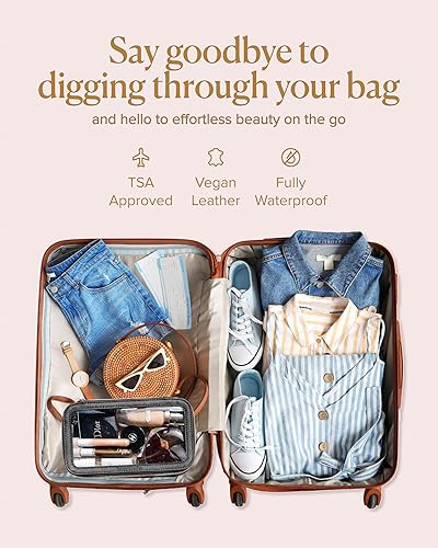 Miniatura 4 de Bolsa de maquillaje de viaje, bolsa de maquillaje transparente, aprobada por la TSA, bolsa de aseo para mujeres que viajan, bolsa de viaje de