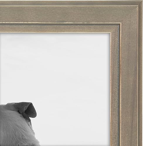 Miniatura 5 de DesignOvation - Portarretrato Kieva de madera maciza, Madera, Gris, envejecido