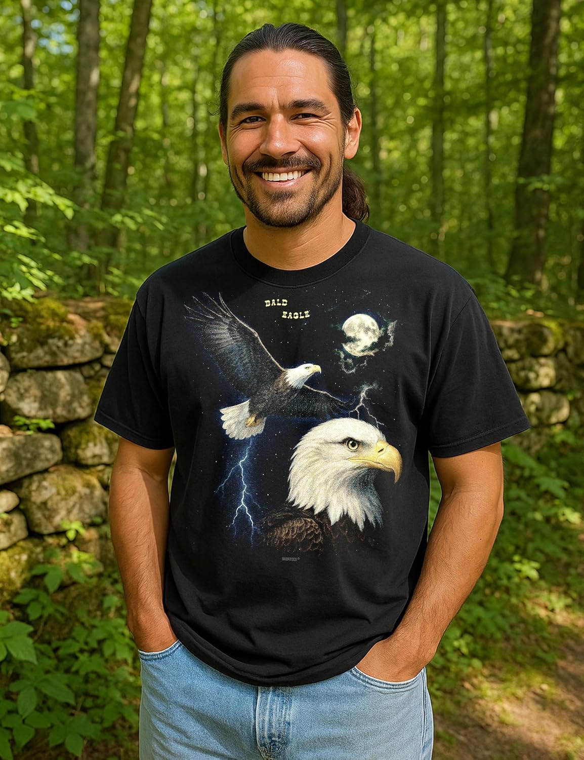 Moonlit Bird Artwork Premium Black T-Shirt for Men & Women