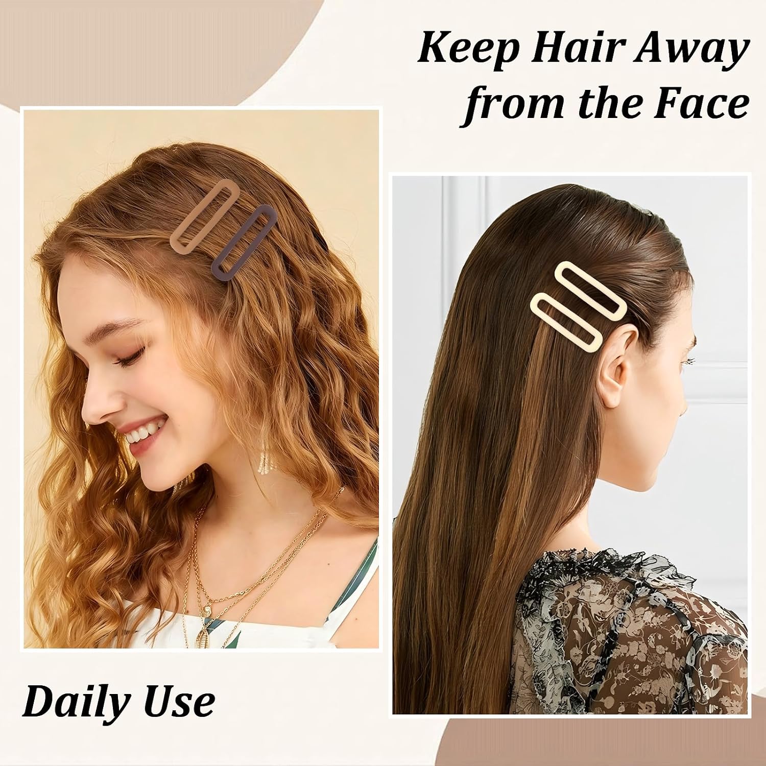 Snap Hair Clips Snap Small Metal Hair Barrettes Clips Hairclips for Women Thin & Fine Hair Matte Neutral Color 20Pcs image 2