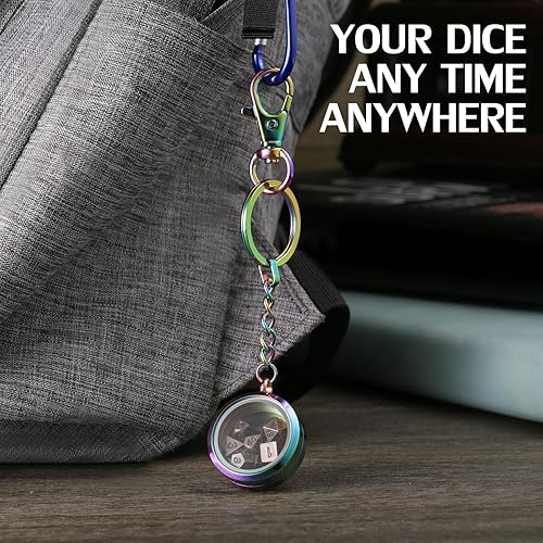 Miniatura 6 de DNDND - Mini dados metálicos DND, juego de dados metálicos pequeños de 0.236 pulgadas con Kyechain y caja de acero inoxidable y una magnífica caja