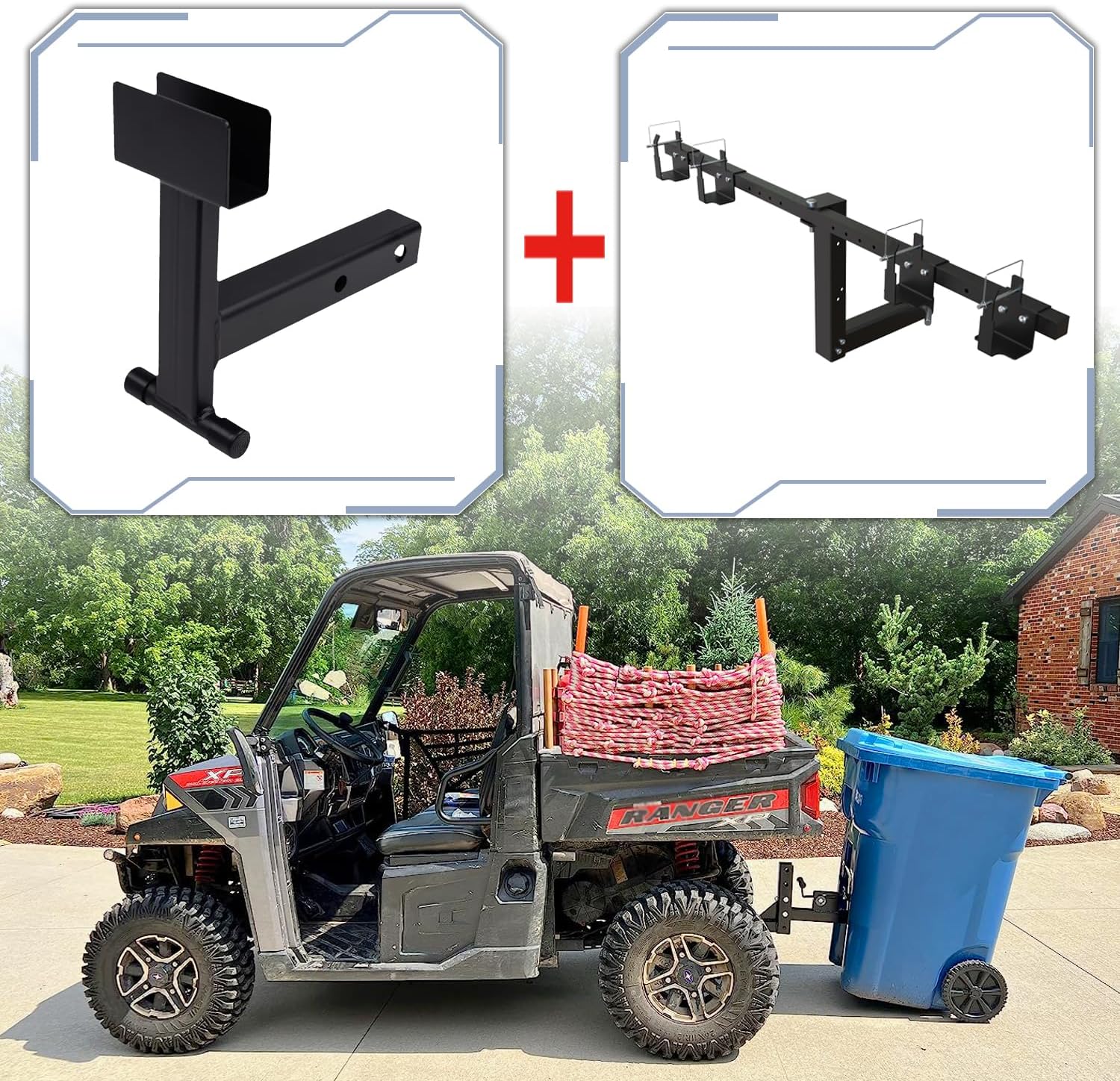 ELITEWILL Outdoor Trash Can Hauler Hitch Automotive