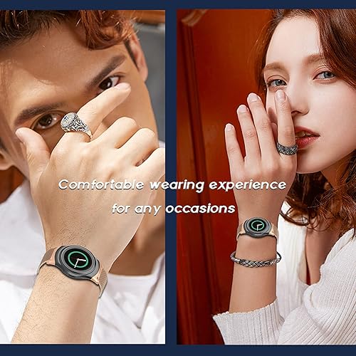 Miniatura 10 de Correa de metal compatible con Samsung Gear S2 malla tejida de acero inoxidable correa de repuesto para Gear S2 Sport Smart Watch SM-R720R730, no