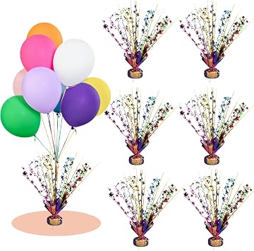 Miliocry 6 Pack Metallic Foil Spray Centerpiece Star Table Decoration Burst Table Centerpieces for Birthday Wedding Anniversary Graduation Holiday Party Supplies Decor Colorful