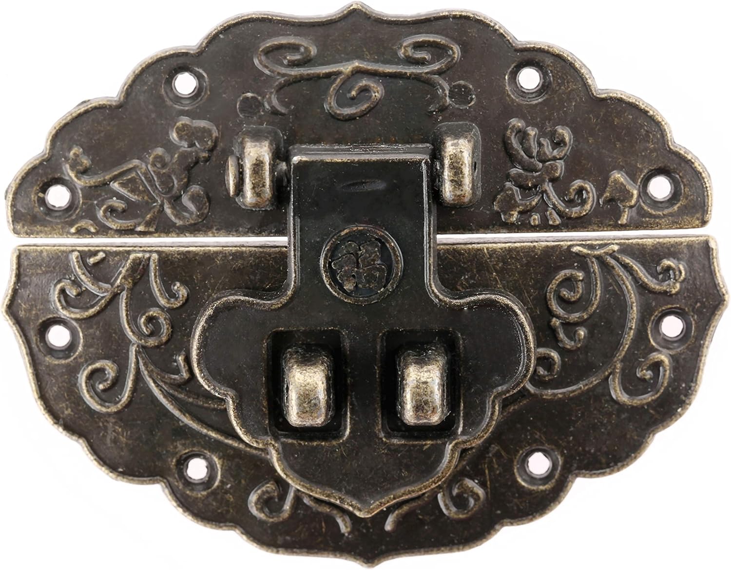 Hasp,1Pc Antique Brass Box Latch Hasps Decorative Jewelry Box Hasp Lock Latch with Screw Retro Hardware for Furniture Drawer 56 * 44mm