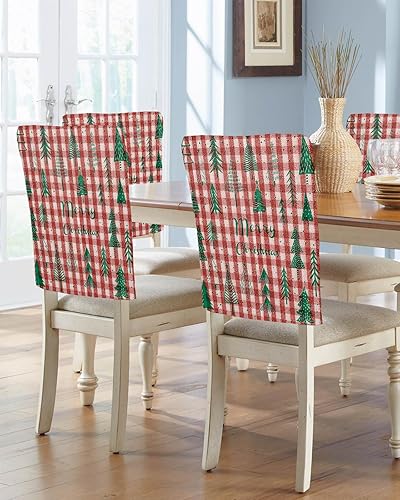 Miniatura 2 de Paquete de 4 fundas elásticas para sillas de comedor de Navidad, fundas elásticas para sillas de cocina, comedor, fundas extraíbles para proteger el