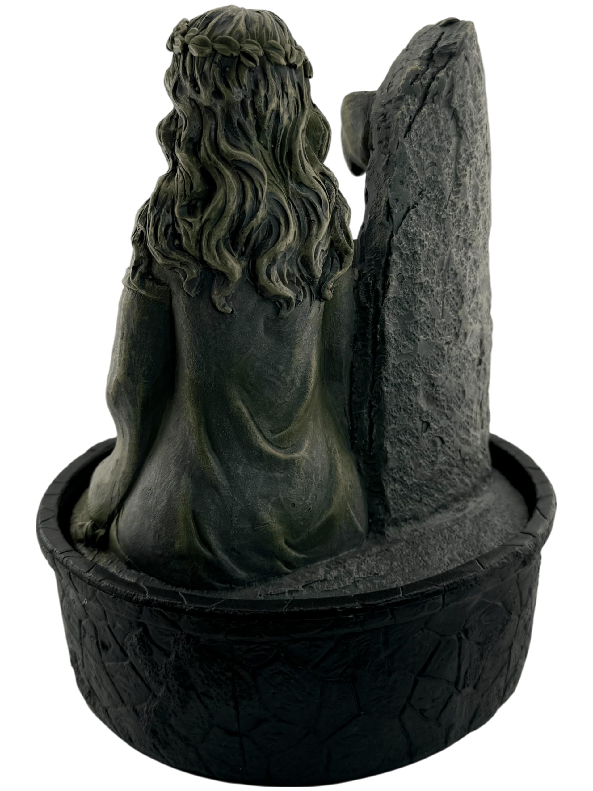 HOSTENATURA Fuente de Agua Gaia Madre Tierra con Luz 20x20x25cm | Fuente Decorativa Zen de Resina | Relajación, Armonía y Decoración Espiritual
