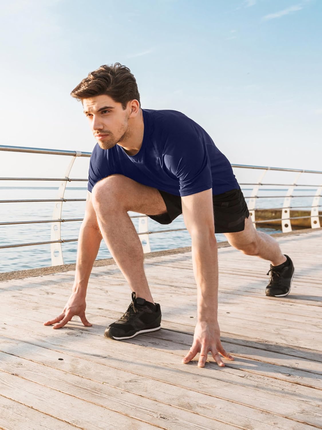 3 & 5 Pack Shirts for Men Moisture Wicking Workout Performance Dry Fit Mesh Gym Athletic Running T-Shirt - Image 4