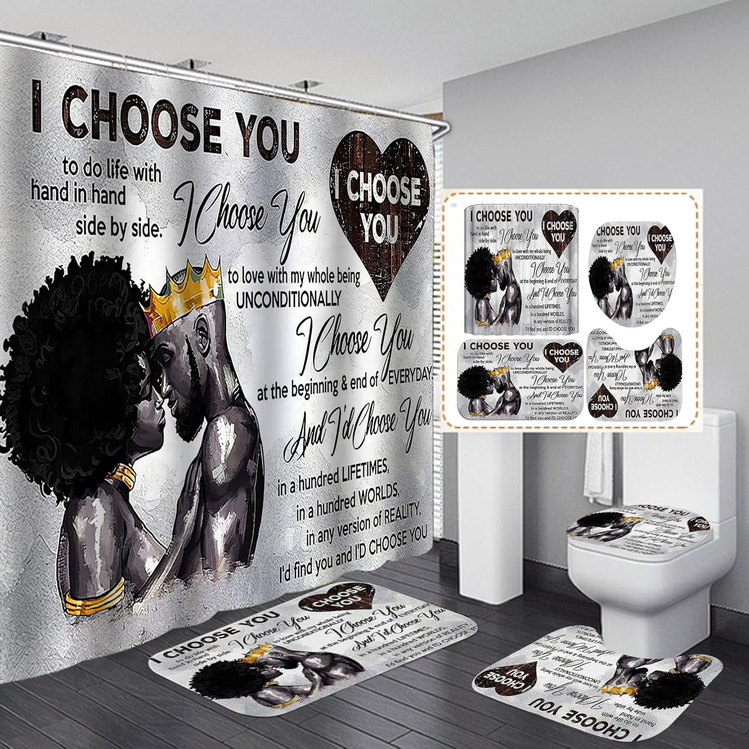 Camille&Andrew 4PCS/Set African American King & Queen