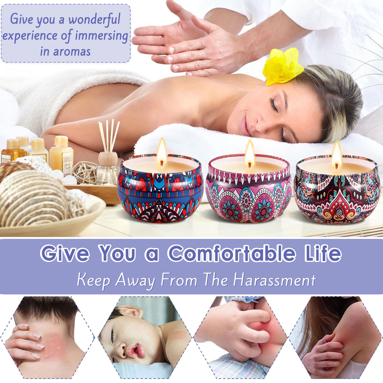 9 Pièces Bougie Parfumée Ensemble Cadeau, Candle Parfumées En Cire De