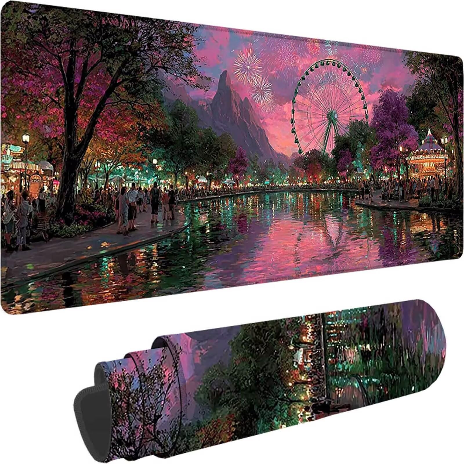 Różowa podkładka pod mysz do gier, duża podkładka pod mysz XXL 1200 x 600 x 3 mm, podkładka pod mysz do klawiatury i biura, akcesoria do gier, poprawia precyzję i szybkość dla domowego gracza l-8202