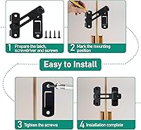 Vista 7 de AMS-SK01-B - Cerradura de puerta corrediza de 4 pulgadas, cerradura de puerta de seguridad de acero inoxidable resistente para ventana de gabinete