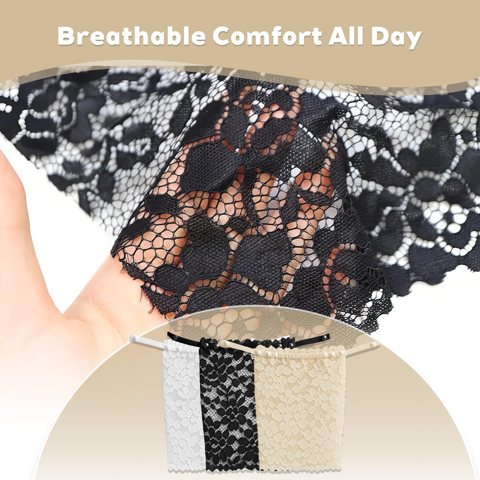 3 Pack Bandeau Top Mujer con Estampado Floral - Sujetador Sin Tirantes Antideslizante,Cubre Escote Invisible para Vestidos, Negro/Blanco/Beige,Talla Única - Ideal para Fiesta,Oficina y Bodas