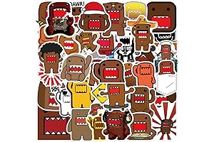 50pcs Domo Stickers Pack: Cute Cartoon Cats Domo Phone Case